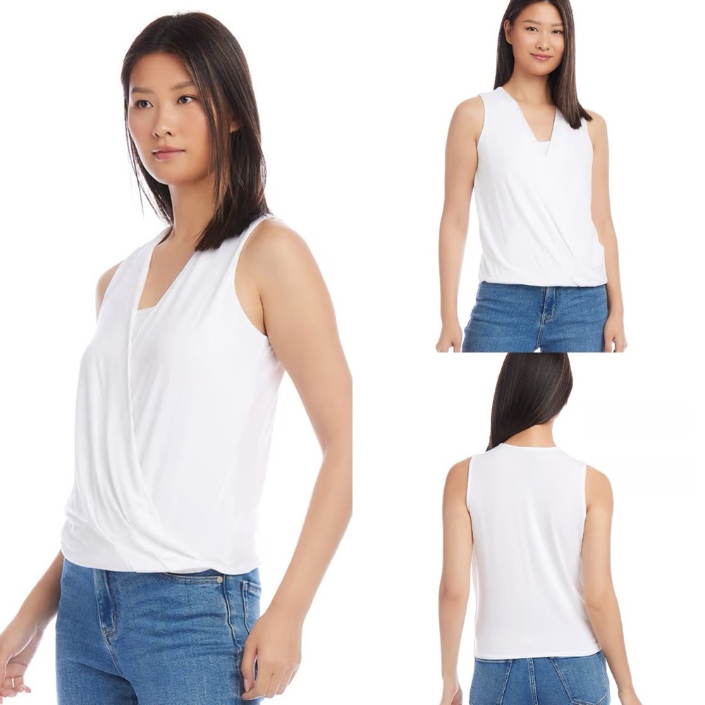 Karen Kane Drape Front Top in Off White Size L (NWT)